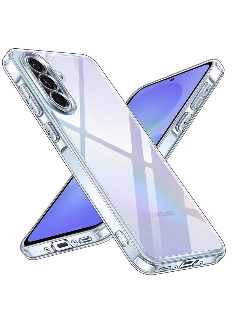 غطاء حافظة من السيليكون الناعم، جراب TPU خفيف الوزن، غطاء خلفي مقاوم للصدمات، جراب مضاد لبصمات الأصابع مصمم لهاتف Samsung Galaxy A56/A36 (شفاف) - Image 1